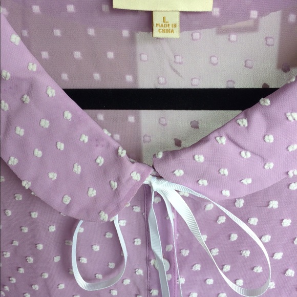 Lavender Polka-Dot Blouse - Picture 2 of 5